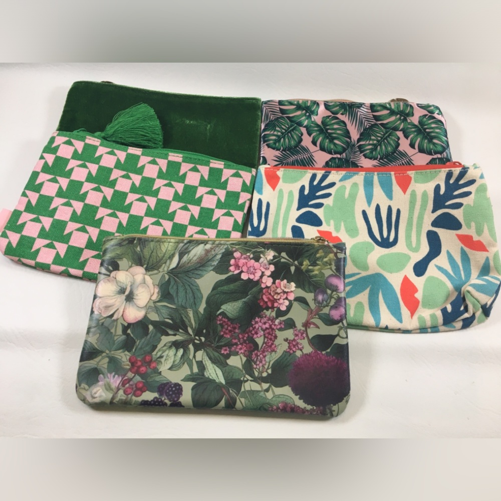 IPSY bag Lot of 5 Cosmetic Makeup Bags Beauty Pouches EMPTY Floral & Tropical